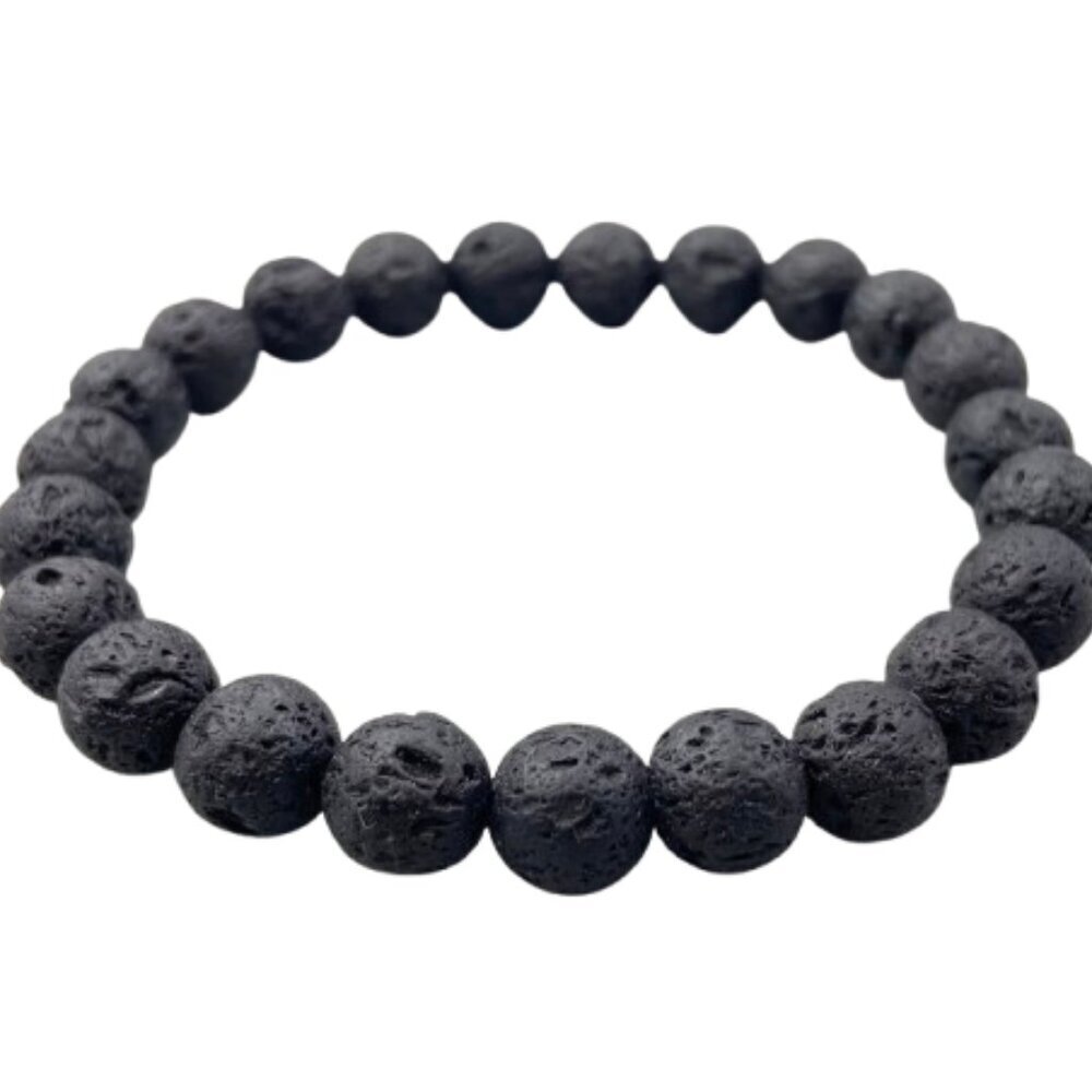 Black Lava Beaded Bracelet 6mm NWT (MJW016)